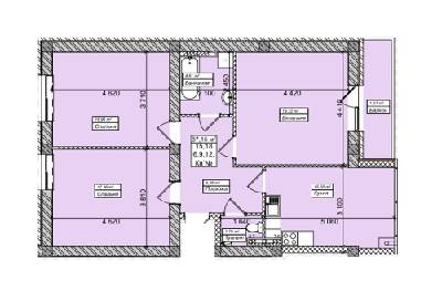 3-кімнатна 87.15 м² в ЖК Аvila DeLuxe від забудовника, Ужгород