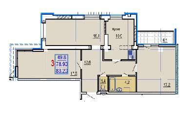 3-кімнатна 83.2 м² в ЖК Gaudi Hall від 17 500 грн/м², Харків