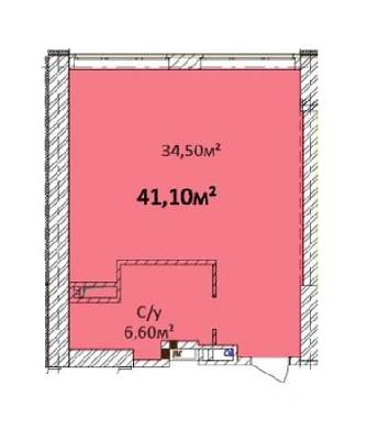 1-кімнатна 41.1 м² в ЖК Оріон від забудовника, Одеса