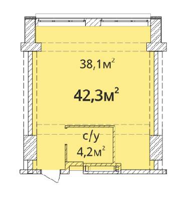 1-кімнатна 42.3 м² в ЖК Оріон від 19 690 грн/м², Одеса