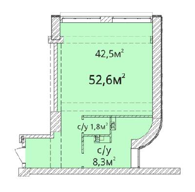 1-кімнатна 52.6 м² в ЖК Оріон від 19 690 грн/м², Одеса