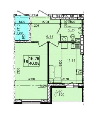 1-кімнатна 40.08 м² в ЖК Одеський бульвар від 12 500 грн/м², с. Новосілки