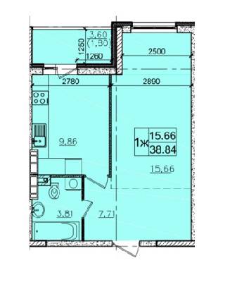 1-кімнатна 38.84 м² в ЖК Одеський бульвар від 12 500 грн/м², с. Новосілки