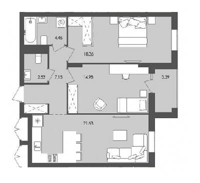 2-комнатная 70.76 м² в ЖК Avalon Zelena Street от 21 500 грн/м², Львов