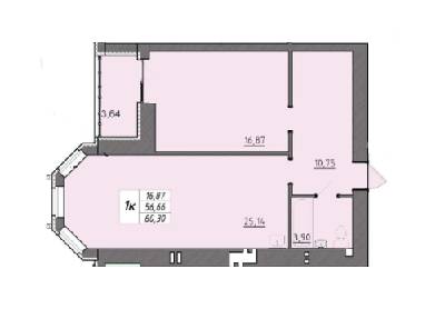 1-комнатная 60.3 м² в ЖК Университетская набережная от 15 500 грн/м², Чернигов