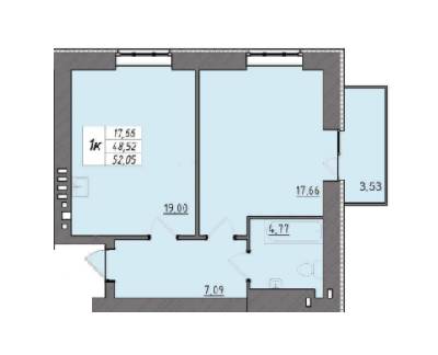 1-комнатная 52.05 м² в ЖК Университетская набережная от 15 500 грн/м², Чернигов