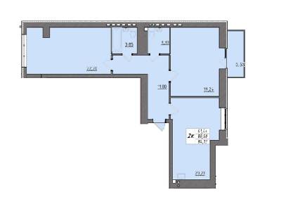 2-комнатная 84.13 м² в ЖК Университетская набережная от застройщика, Чернигов