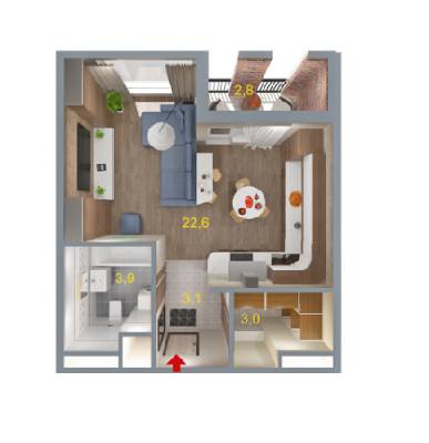 1-кімнатна 34 м² в ЖК Art Парк від 24 500 грн/м², Київ