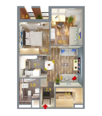 2-кімнатна 47 м² в ЖК Art Парк від 24 500 грн/м², Київ