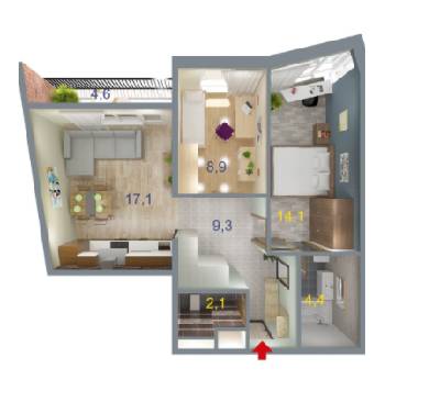 2-кімнатна 58 м² в ЖК Art Парк від 19 500 грн/м², Київ