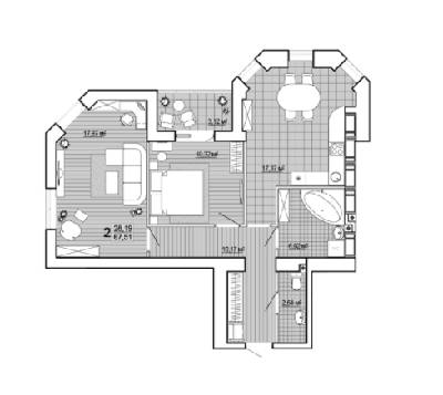 2-комнатная 67.51 м² в ЖК Сокольники от 14 300 грн/м², Харьков