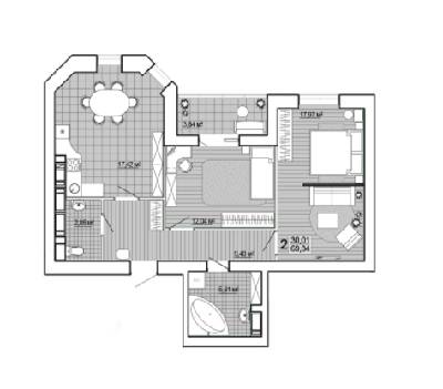 2-комнатная 69.34 м² в ЖК Сокольники от 14 300 грн/м², Харьков