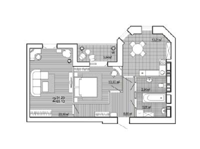 2-комнатная 65.12 м² в ЖК Сокольники от 14 300 грн/м², Харьков