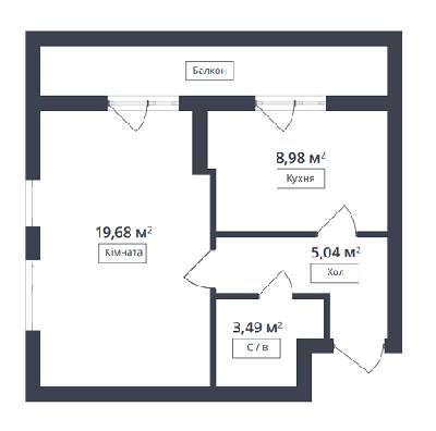 1-комнатная 45.7 м² в ЖК Европейка от 17 200 грн/м², с. Софиевская Борщаговка