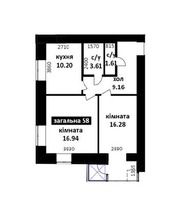 2-кімнатна 58 м² в ЖК Капітал 2 від 12 000 грн/м², м. Ірпінь