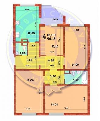 5+ комнат 96.18 м² в ЖК Новомостицко-Замковецкий от застройщика, Киев