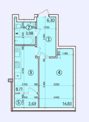 1-комнатная 35.02 м² в ЖК на ул. Светлицкого, 35 от застройщика, Киев