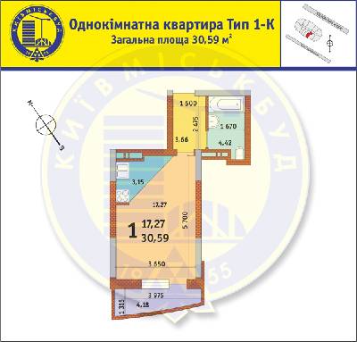 1-кімнатна 30.59 м² в ЖК на вул. Горлівська, 215а, 215б, 215в від забудовника, Київ