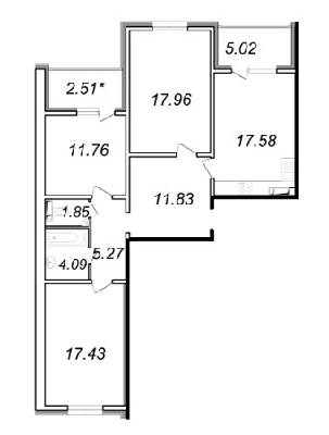 3-кімнатна 95.3 м² в ЖК The Lakes від 19 000 грн/м², Київ