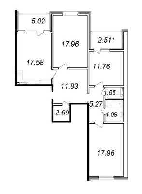 3-кімнатна 98.52 м² в ЖК The Lakes від забудовника, Київ