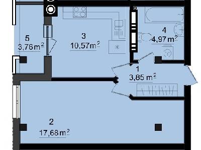 1-кімнатна 38.95 м² в КБ FORT HOUSE від забудовника, м. Вишгород