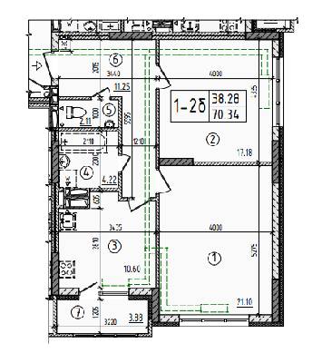 2-кімнатна 70.34 м² в ЖБ на вул. Вірменська, 6А від 24 730 грн/м², Київ