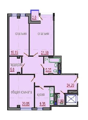3-кімнатна 107.9 м² в ЖБ Подільський від 21 000 грн/м², Харків