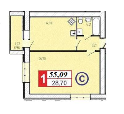 1-комнатная 55.09 м² в ЖК 777 от 13 100 грн/м², Житомир