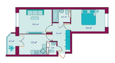 2-кімнатна 62.4 м² в ЖК Алфавіт від 8 000 грн/м², м. Ірпінь