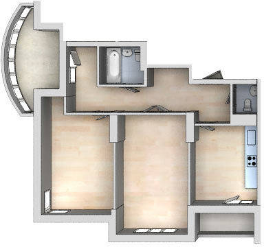 2-кімнатна 86.7 м² в ЖК 4 сезони від 20 300 грн/м², Київ