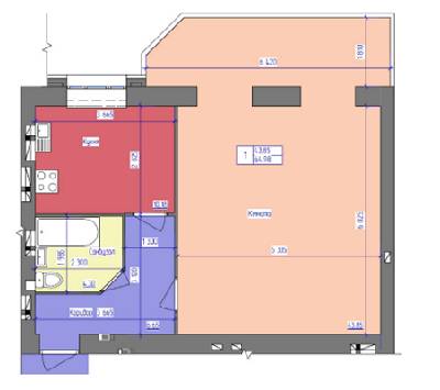 1-кімнатна 64.98 м² в ЖК Атлант від забудовника, Луцьк