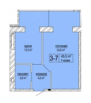 1-комнатная 45.5 м² в ЖК Атмосфера от 17 950 грн/м², Днепр