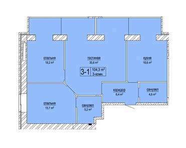 3-комнатная 104.3 м² в ЖК Атмосфера от 18 770 грн/м², Днепр