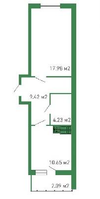 1-комнатная 44.37 м² в ЖК Банковский от застройщика, г. Борисполь