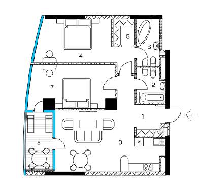 2-кімнатна 83.69 м² в ЖК Taryan Towers від 127 850 грн/м², Київ