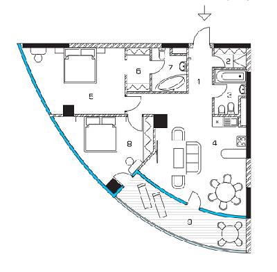 2-кімнатна 94.32 м² в ЖК Taryan Towers від 102 450 грн/м², Київ