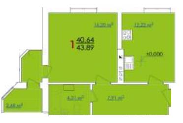 1-кімнатна 43.89 м² в ЖК Ваніль від забудовника, м. Винники
