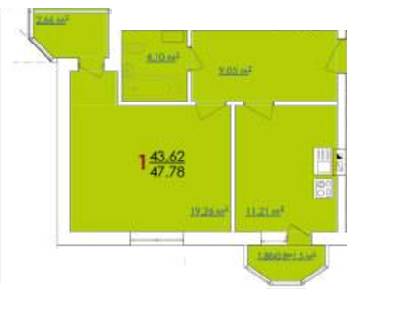 1-кімнатна 47.78 м² в ЖК Ваніль від забудовника, м. Винники
