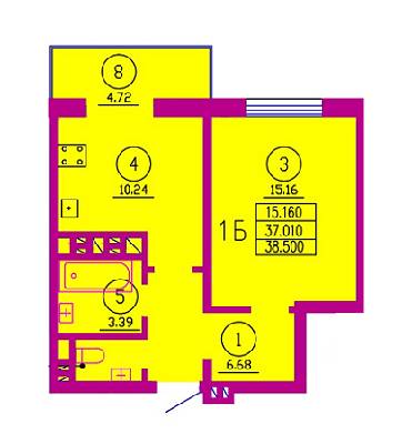 1-комнатная 38.5 м² в ЖК Варшавський от 14 200 грн/м², г. Ковель