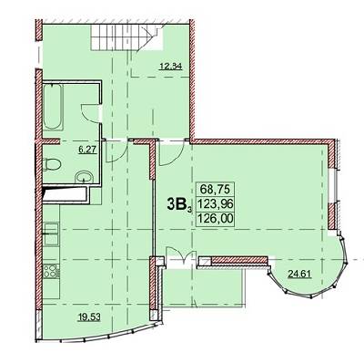 3-кімнатна 126 м² в ЖК Гагарінський від 27 750 грн/м², Одеса