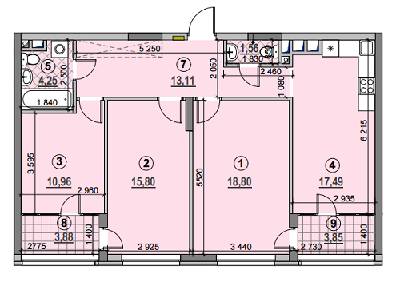 3-комнатная 89.7 м² в ЖК Галактика от 21 440 грн/м², Киев