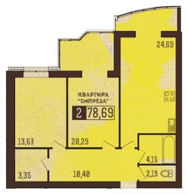 2-кімнатна 78.69 м² в ЖК Галицький Лев від забудовника, Львів