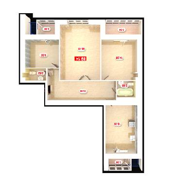 3-кімнатна 89.14 м² в ЖК Гранд Парк від забудовника, Миколаїв