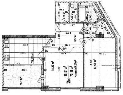 2-кімнатна 70.18 м² в ЖК Гранд Парк від 18 390 грн/м², Одеса