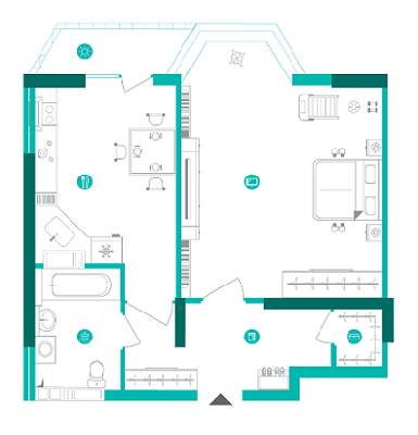 1-кімнатна 51.37 м² в ЖК Династія від 25 890 грн/м², Київ