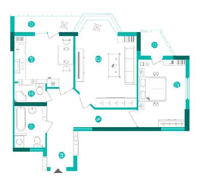 2-кімнатна 64.79 м² в ЖК Династія від 24 700 грн/м², Київ