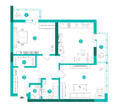 2-кімнатна 76.18 м² в ЖК Династія від 24 700 грн/м², Київ