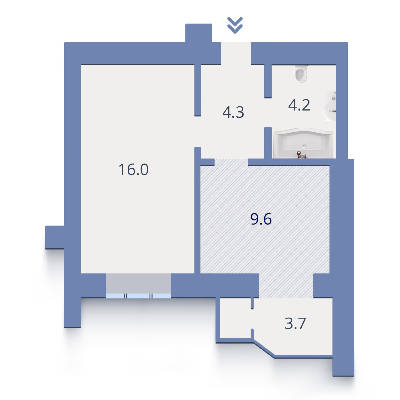 1-кімнатна 37.06 м² в ЖК Дипломат від забудовника, м. Ірпінь