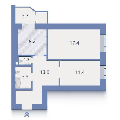 2-кімнатна 58.16 м² в ЖК Дипломат від забудовника, м. Ірпінь