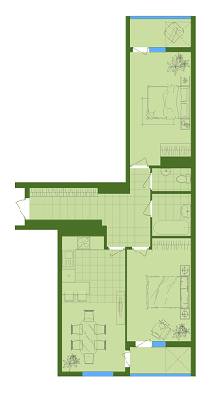 2-кімнатна 72.98 м² в ЖК Добра Оселя від забудовника, Львів